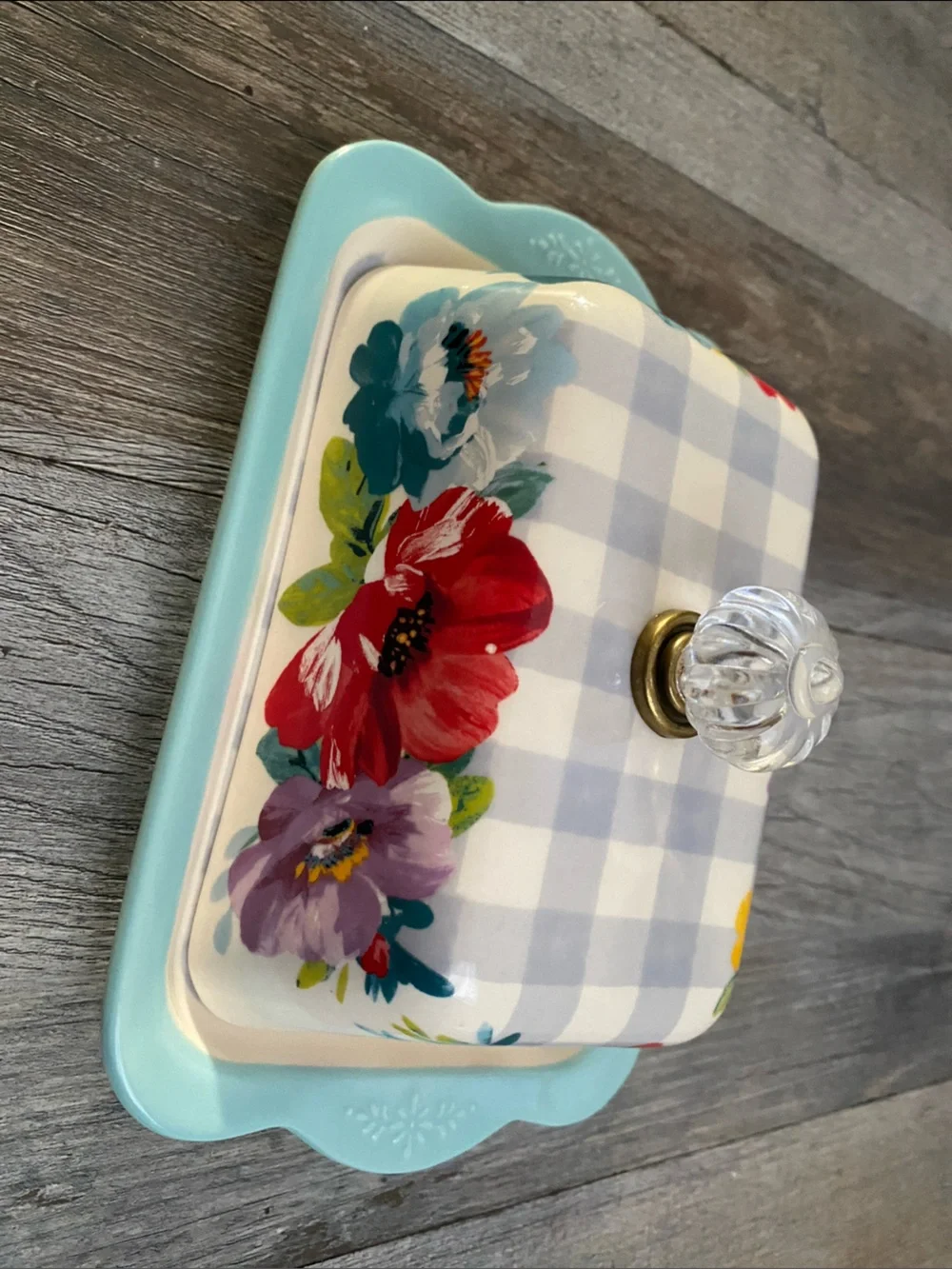 The Pioneer Women Sweet Romance Double Butter Dish Ceramic.